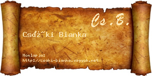 Csáki Bianka névjegykártya
