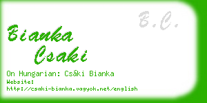 bianka csaki business card