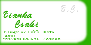 bianka csaki business card